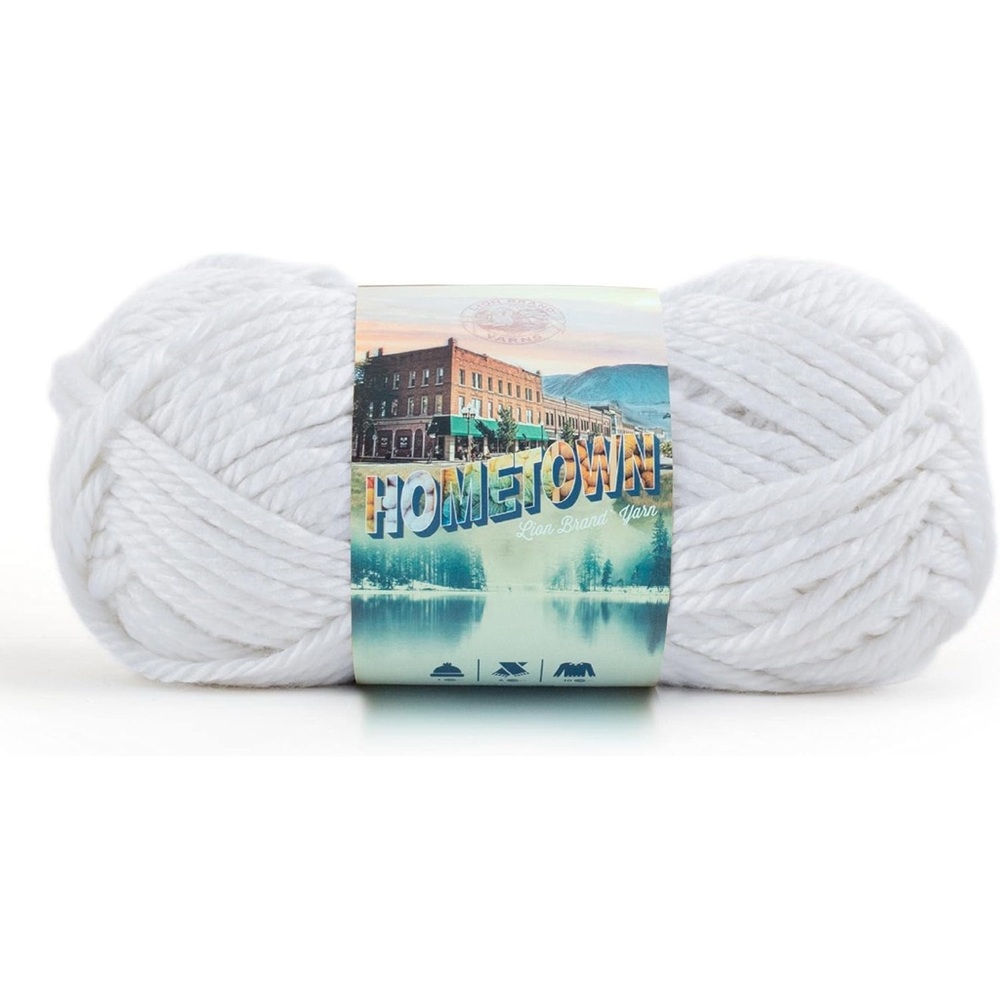 Lion Brand Hometown New York White Super Bulky Yarn NWT
